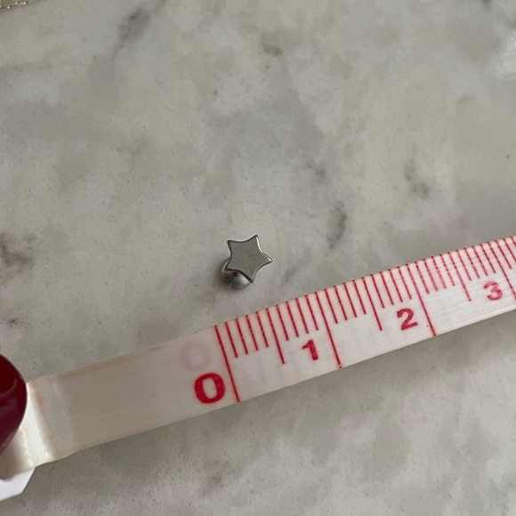 Tiny Star Threadless Flat Back Earring - Picture 5 of 5